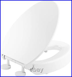 25875-0 Hyten Elevated Quiet-Close Elongated Toilet Seat, Contoured Seat with Gr