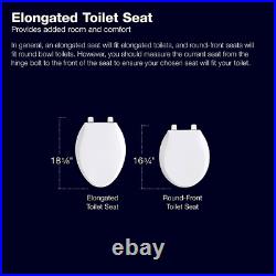 25875-0 Hyten Elevated Quiet-Close Elongated Toilet Seat, Contoured Seat with Gr