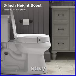 25875-0 Hyten Elevated Quiet-Close Elongated Toilet Seat, Contoured Seat with Gr