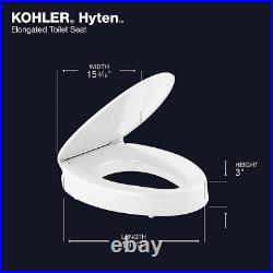 25875-0 Hyten Elevated Quiet-Close Elongated Toilet Seat, Contoured Seat with Gr