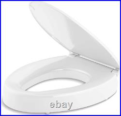 25875-0 Hyten Elevated Quiet-Close Elongated Toilet Seat, Contoured Seat with Gr