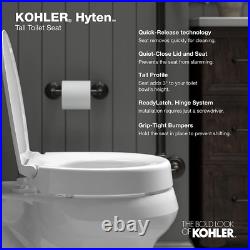25875-0 Hyten Elevated Quiet-Close Elongated Toilet Seat, Contoured Seat with Gr