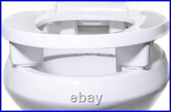 3 Inch Raised Toilet Seat for Seniors, Elongated, Open Front No Cover, Plastic