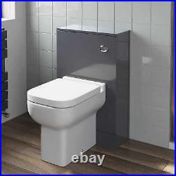 500mm Bathroom BTW Toilet Soft Close Seat Furniture Unit Pan Gloss Grey Modern