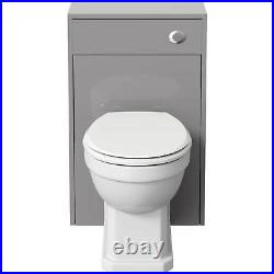 500mm Bathroom Toilet BTW Furniture Unit Pan Back To Wall WC Grey Traditional