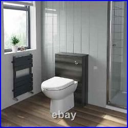500mm Bathroom Toilet Back To Wall BTW Furniture Unit Pan Soft Close Seat Grey