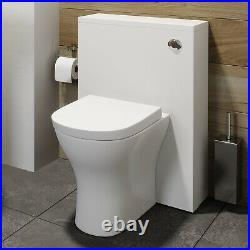 500mm Bathroom Toilet Concealed Cistern White Gloss Dual Flush Soft Close Seat