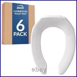 6 Pack Commercial Open Front Plastic Toilet Seat, Heavy Duty Industrial Seat