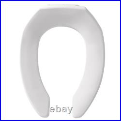 6 Pack Commercial Open Front Plastic Toilet Seat, Heavy Duty Industrial Seat