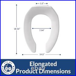 6 Pack Commercial Open Front Plastic Toilet Seat, Heavy Duty Industrial Seat