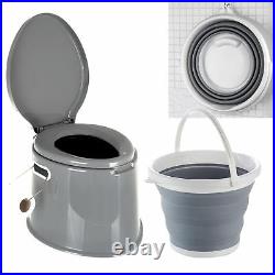 6l Portable Toilet Potty Loo Pool Camping Sanitation Collapsible Water Bucket