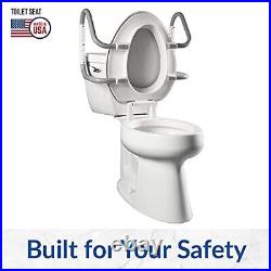 7YE85320ARM New Larger Size Clean Shield 3 Raised Toilet Seat with Support A