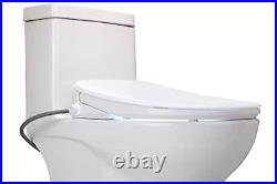 ALPHA BIDET UX Pearl Bidet Toilet Seat in Elongated White Ultra Low Profile