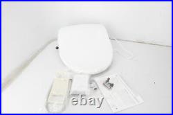 ALPHA BIDET iX Hybrid Bidet Toilet Seat in Round White Endless Stainless Steel