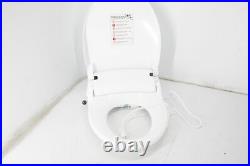 ALPHA BIDET iX Hybrid Bidet Toilet Seat in Round White Endless Stainless Steel