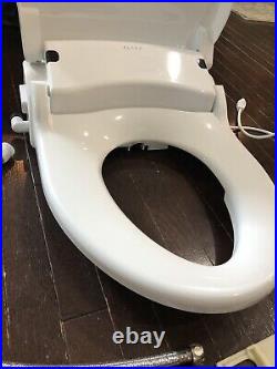 Alpha iX Hybrid Bidet Toilet Seat Elongated White, Nightlight Dryer Remote -READ