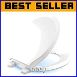 Automatic Nightlight Round Toilet Seat Quiet-Close with Adjustable Brightness