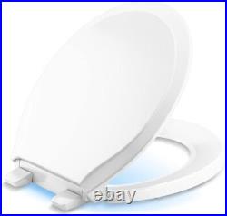 Automatic Nightlight Round Toilet Seat Quiet-Close with Adjustable Brightness