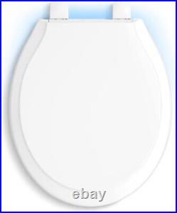 Automatic Nightlight Round Toilet Seat Quiet-Close with Adjustable Brightness