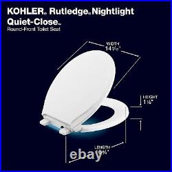 Automatic Nightlight Round Toilet Seat Quiet-Close with Adjustable Brightness