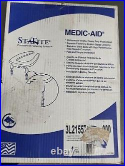 BEMIS 3L2155T 000 Medic-Aid 3 Lift Raised Open Front Plastic Toilet Seat