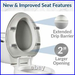 BEMIS NEW Clean Shield 3'' RAISED Toilet Seat Elongated with Support Arms, WHITE