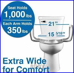 BEMIS NEW Clean Shield Raised Toilet Seat Round With Arm
