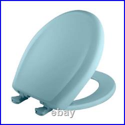 BEMIS Toilet Seat 14.375 Soft Close Round Plastic Closed Front In Dresden Blue