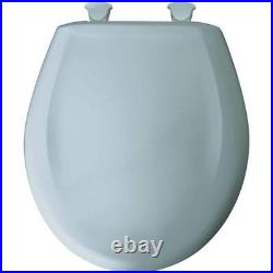 BEMIS Toilet Seat 14.375 Soft Close Round Plastic Closed Front In Heron Blue