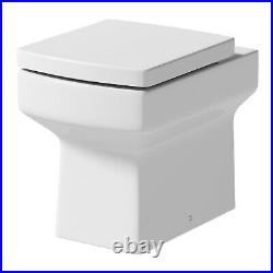 Back to Wall Toilet BTW Bathroom Modern Pan Square Cloakroom Soft Close Seat