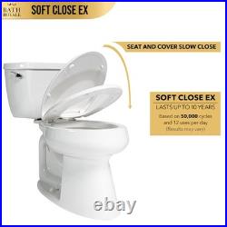 Bath Royale Slow Close Toilet Seat BR501-00 White Elongated Stain-Resistant a