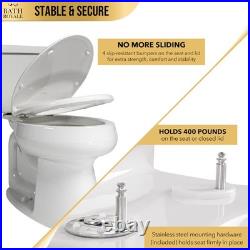 Bath Royale Slow Close Toilet Seat BR501-00 White Elongated Stain-Resistant a