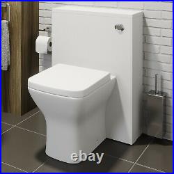 Bathroom Toilet 500mm Concealed Cistern White Gloss Dual Flush Soft Close Seat