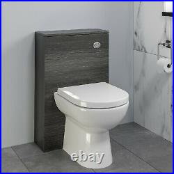 Bathroom Toilet Concealed Cistern Unit Pan Soft Close Seat Charcoal Grey 500mm