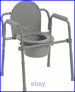Bedside Commode Portable Toilet Seat Riser Handicap Bathroom Fold Chair Elderly