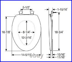 Bemis 1200SLOWT-034 Elongated Slow Close Toilet Seat Briggs SKY BLUE