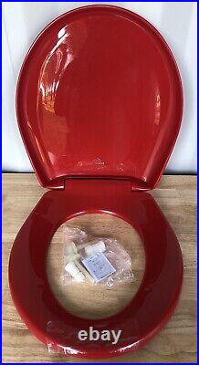 Bemis 200SLOWT-153 Round Plastic Slow Close Toilet Seat in Red