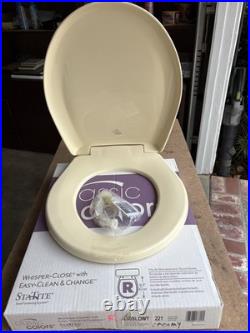 Bemis 200SLOWT 221 Round Plastic Slow Close Seat CREAMY YELLOW for Eljer toilets