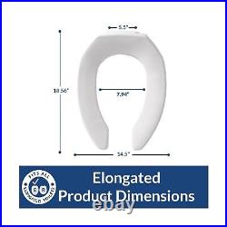 Bemis 6 Pack Commercial Open Front Plastic Toilet Seat, Heavy Duty Industrial