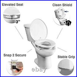 Bemis Assurance 3 Raised Toilet Seat with Clean Shield, Round, White