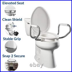Bemis Assurance 3 Raised Toilet Seat with Clean Shield & Support Arms, Elong