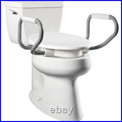 Bemis Assurance 3 Raised Toilet Seat with Handles, Clean Elongated, White