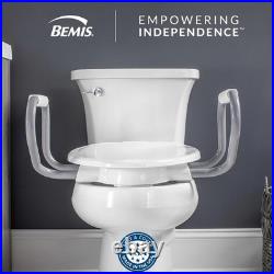 Bemis Assurance 3 Raised Toilet Seat with Handles, Clean Elongated, White