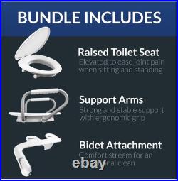 Bemis Assurance 3 Raised Toilet Seat with Handles and Bidet Attachment, elongat Bemis Assurance 3 Raised Toilet Seat with Handles and Bidet Attachment, elongat