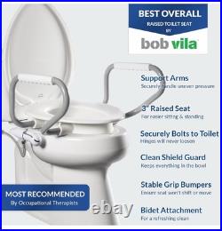 Bemis Assurance 3 Raised Toilet Seat with Handles and Bidet Attachment, elongat Bemis Assurance 3 Raised Toilet Seat with Handles and Bidet Attachment, elongat