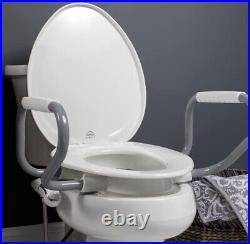 Bemis Assurance 3 Raised Toilet Seat with Support Arms and Bidet Attachment