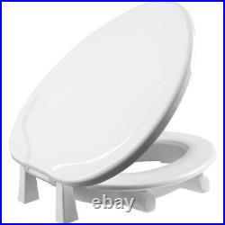 Bemis Independence Asurance Elongated White Plastic Toilet Seat