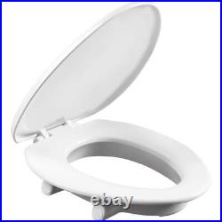 Bemis Independence Asurance Elongated White Plastic Toilet Seat