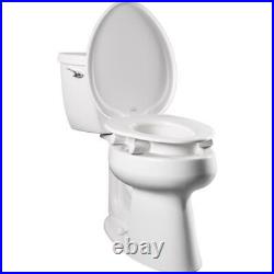 Bemis Independence Asurance Elongated White Plastic Toilet Seat