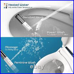 BidetMate 2000 Smart Electric Bidet Heated Toilet Seat Dryer, White, Elongated